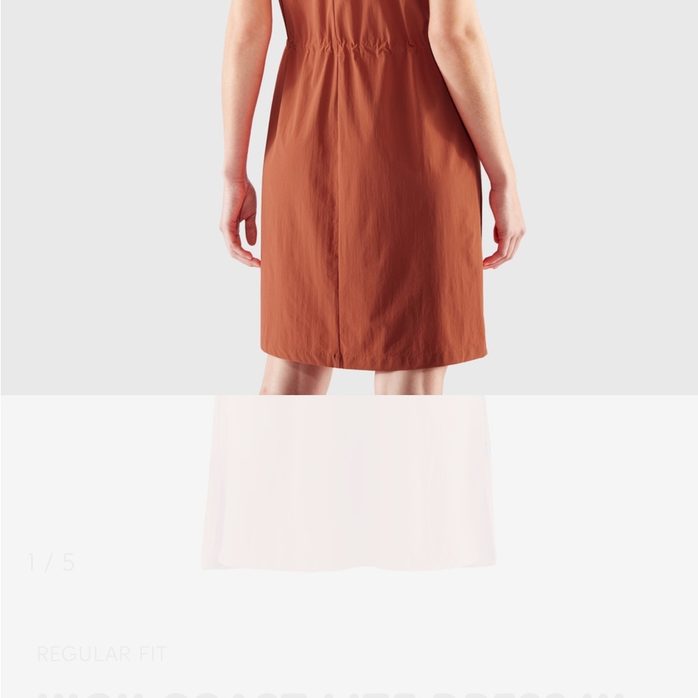 Fjallraven Orange Short Sleeve Drawstring Waist Dress - Picture 5 of 5